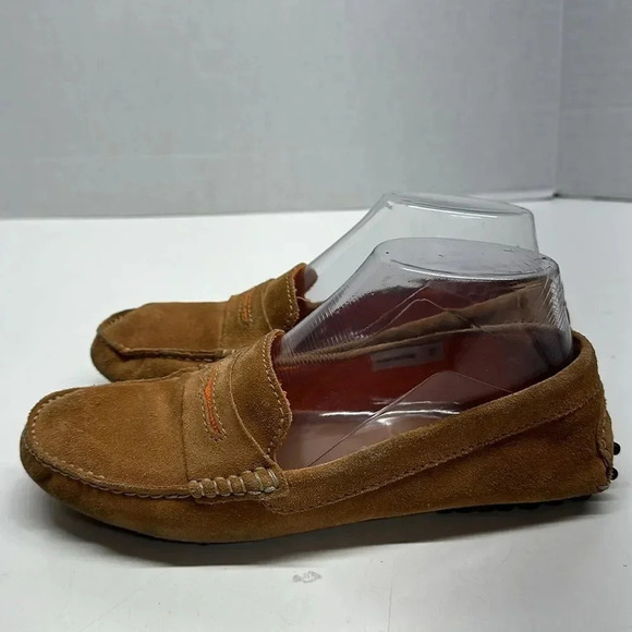Manolo Blahnik Driving Loafers Slip On Shoes Suede Brown Tan Womens 37 US 6.5 - Picture 6 of 10